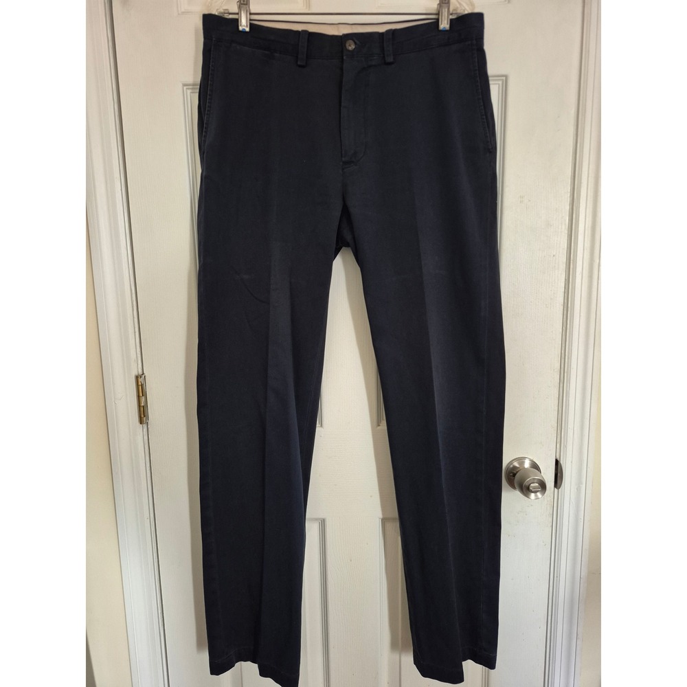 Polo Ralph Lauren Mens Navy Blue Chino Pants Cotton Twill 34x34 (Fits 36x34)
